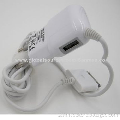 Travel charger with USB port, charges two devices, 1.2m cable lengthNew